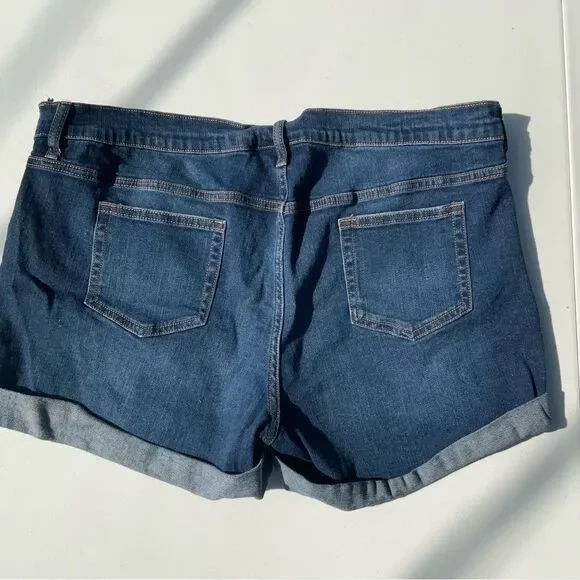 Indigo Blue Dark Denim Jean Shorts - Picture 3 of 3